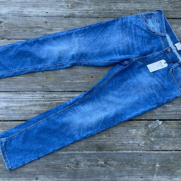 Mustang True Denim Men Jeans Blue Denim OREGON Tapered Slim Fit Jeans Size 38X30 - Picture 9 of 10